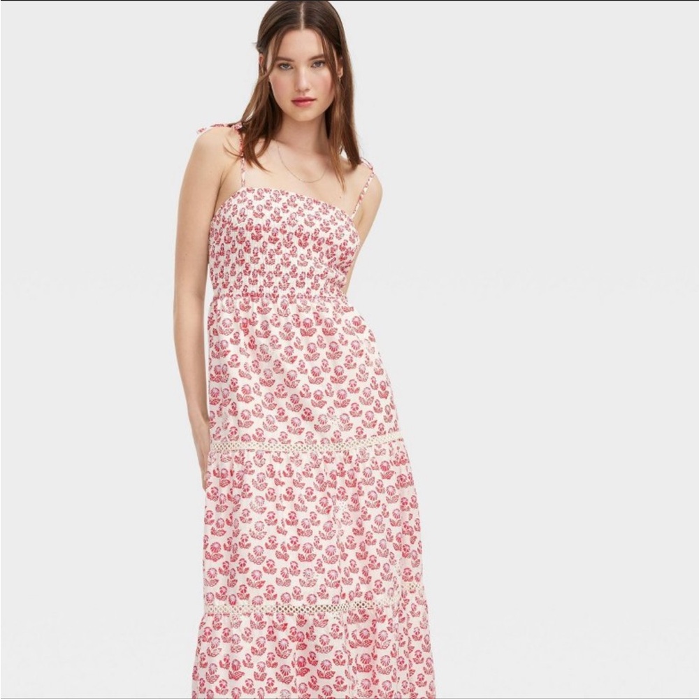 Target x Roller Rabbit Pink Floral Midi Dress - Picture 2 of 4